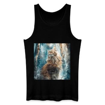 Katze - Männer Bio Tank Top - Schwarz - Vorne