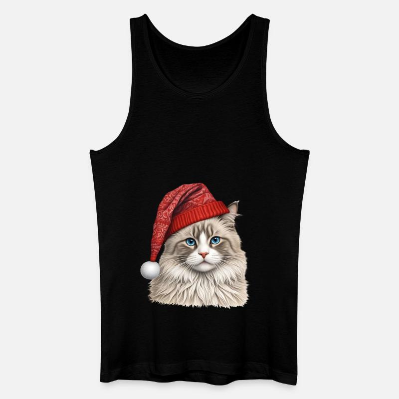 Weihnachten Ragdoll Katze - Männer Bio Tank Top - Schwarz