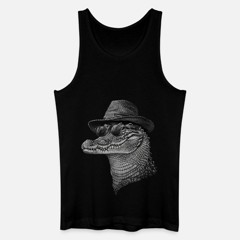 Krokodil - Männer Bio Tank Top - Schwarz