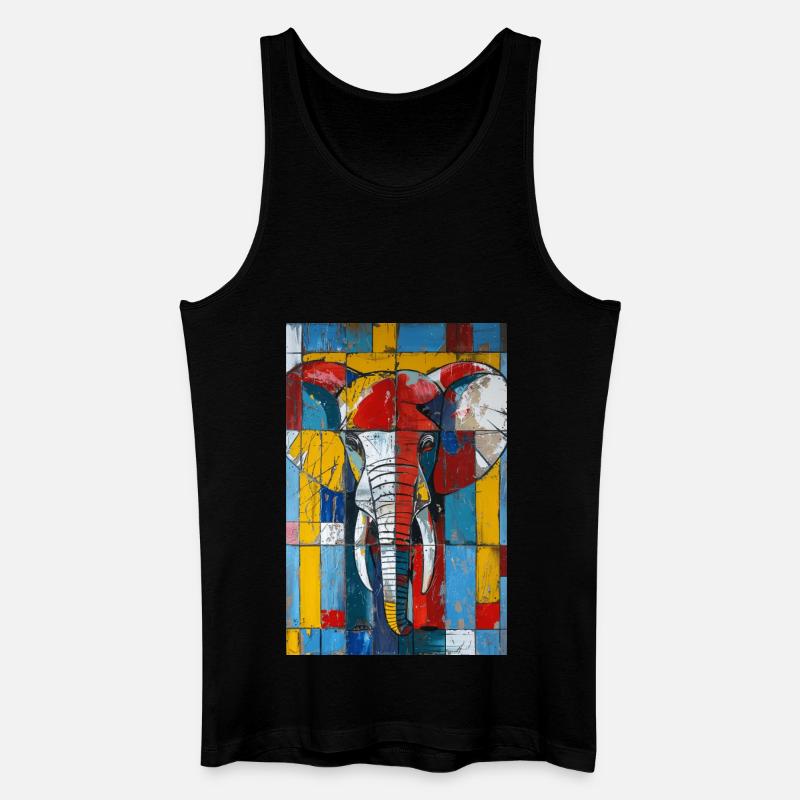 Elefant - Männer Bio Tank Top - Schwarz