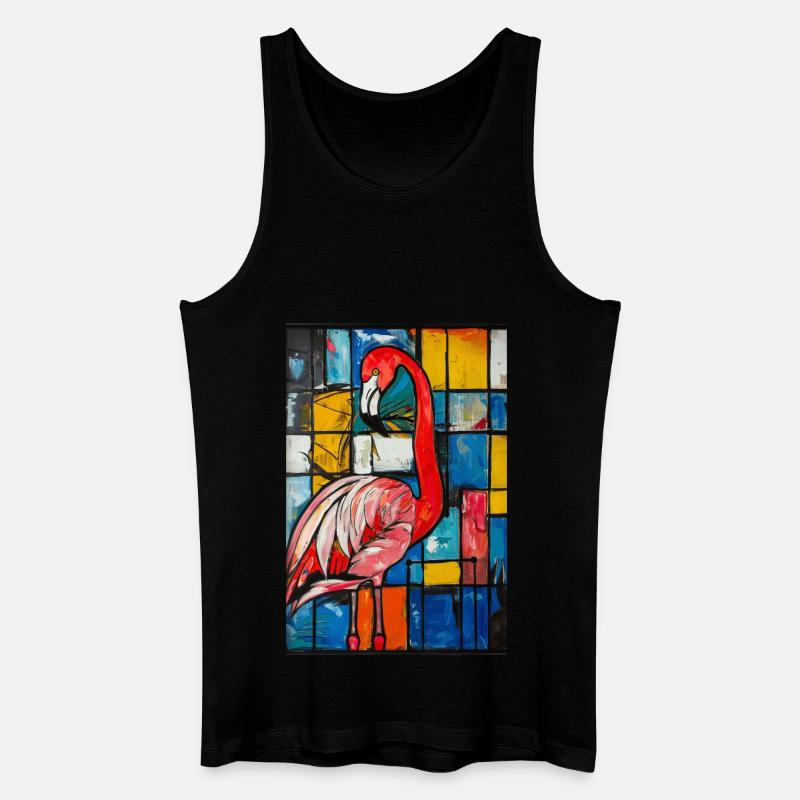 Flamingo - Männer Bio Tank Top - Schwarz