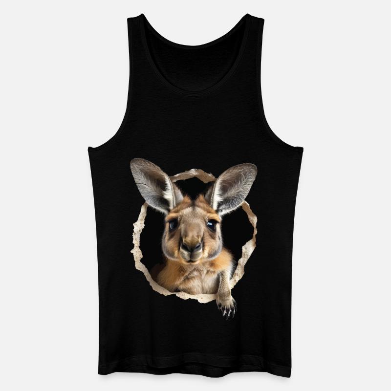 Känguru - Männer Bio Tank Top - Schwarz