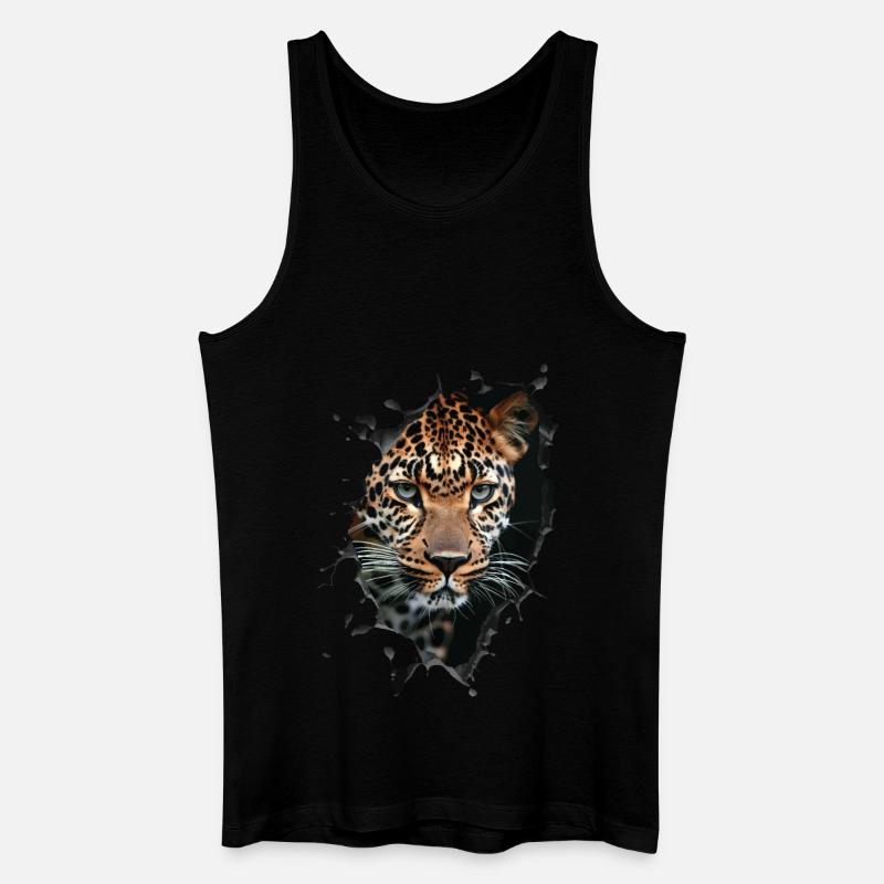 Leopard - Männer Bio Tank Top - Schwarz