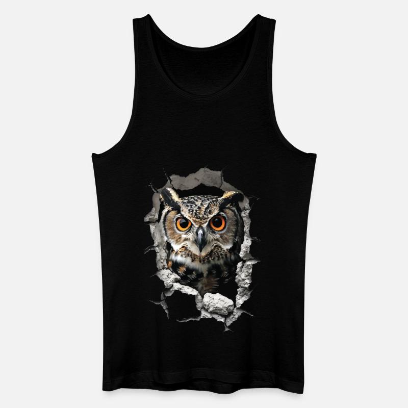 Eule - Männer Bio Tank Top - Schwarz