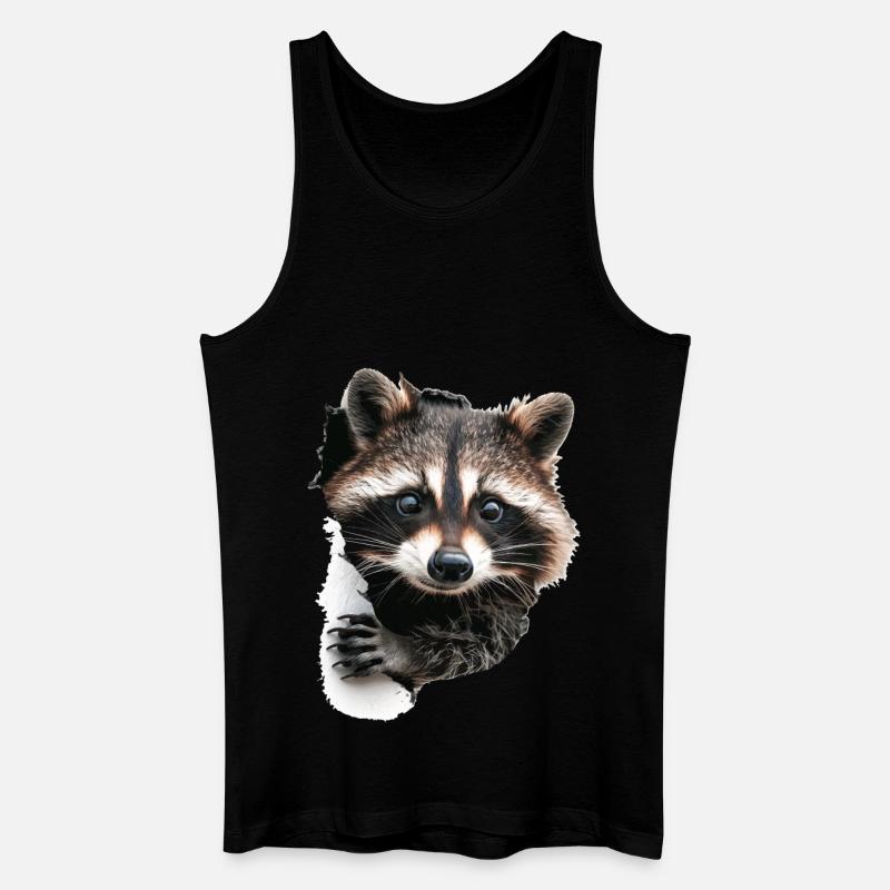 Waschbär - Männer Bio Tank Top - Schwarz