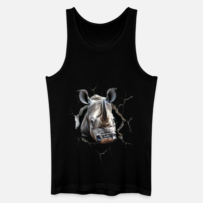 Nashorn - Männer Bio Tank Top - Schwarz