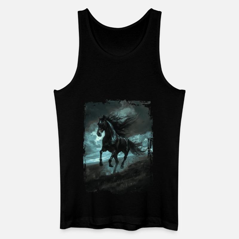 Viertel Pferde - Männer Bio Tank Top - Schwarz