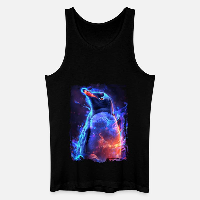 Pinguin - Männer Bio Tank Top - Schwarz