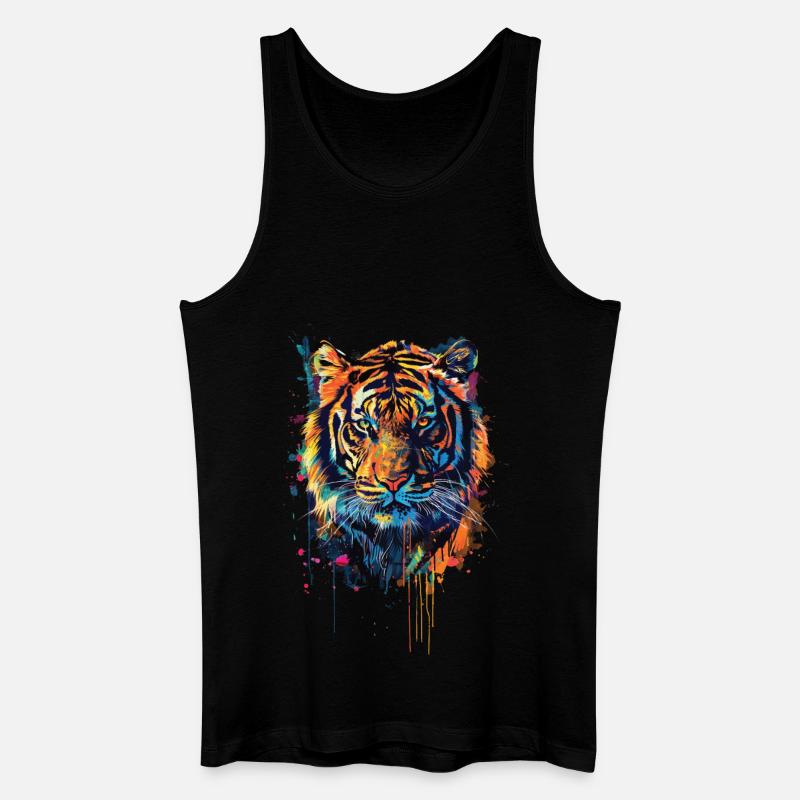 Tiger - Männer Bio Tank Top - Schwarz