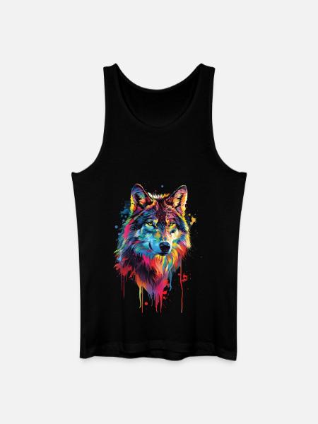Wolf - Men’s Organic Tank Top - black