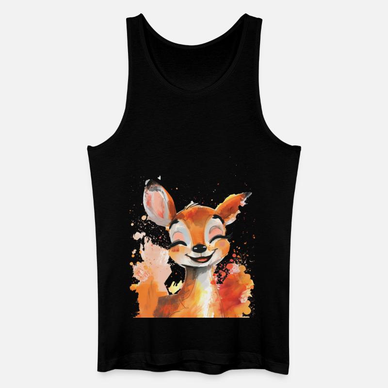 Reh - Männer Bio Tank Top - Schwarz