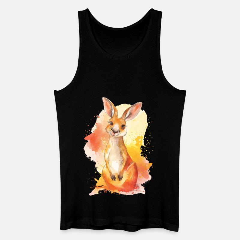 Känguru - Männer Bio Tank Top - Schwarz