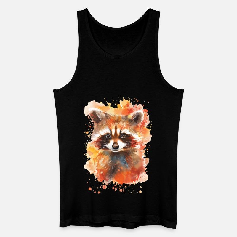 Waschbär - Männer Bio Tank Top - Schwarz