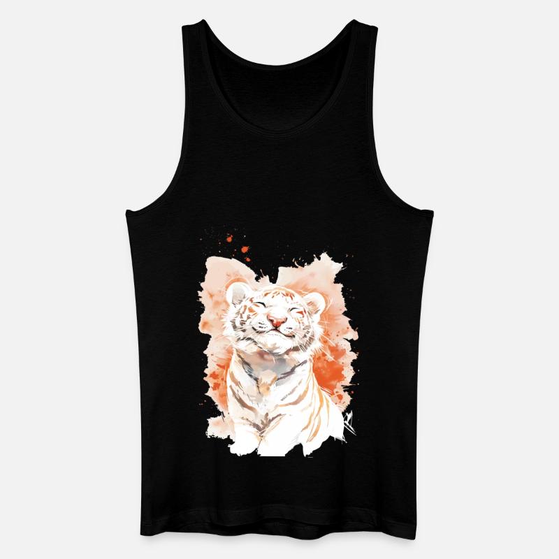 Weißer Tiger - Männer Bio Tank Top - Schwarz