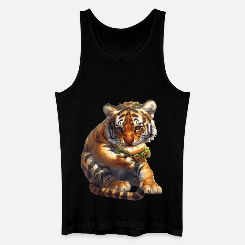 Tiger - Männer Bio Tank Top - Schwarz