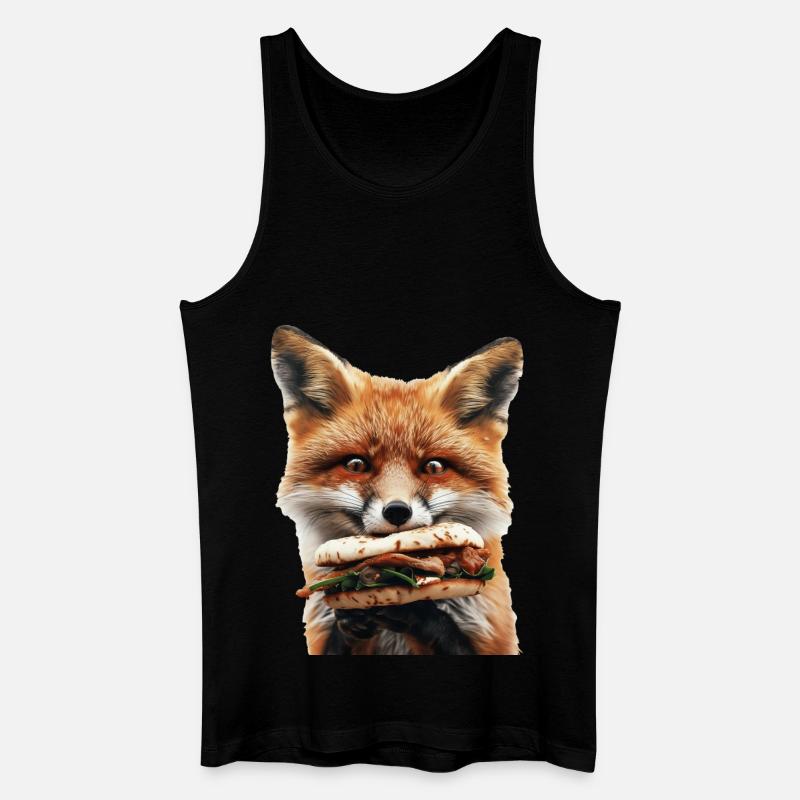 Fuchs - Männer Bio Tank Top - Schwarz