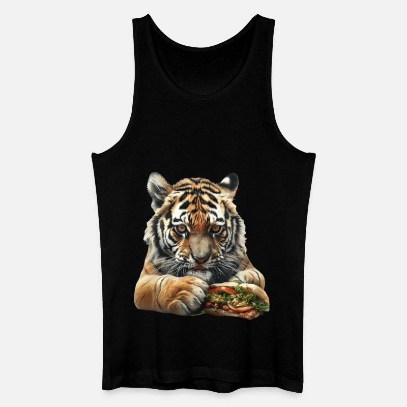 Tiger - Männer Bio Tank Top - Schwarz