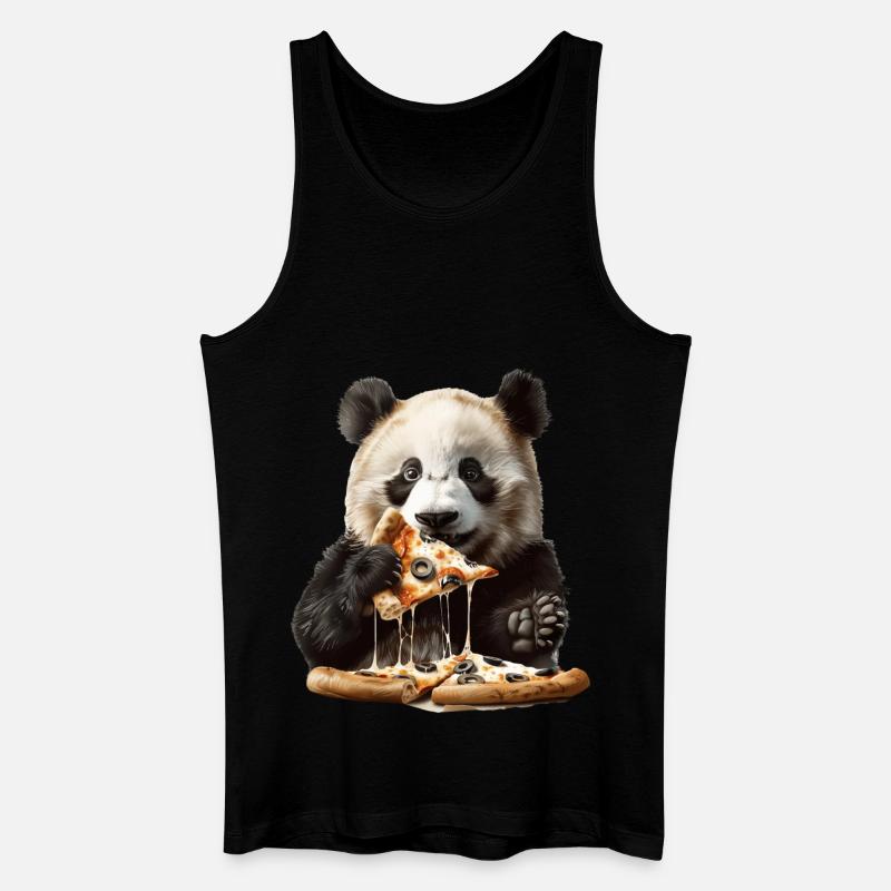 Panda - Männer Bio Tank Top - Schwarz