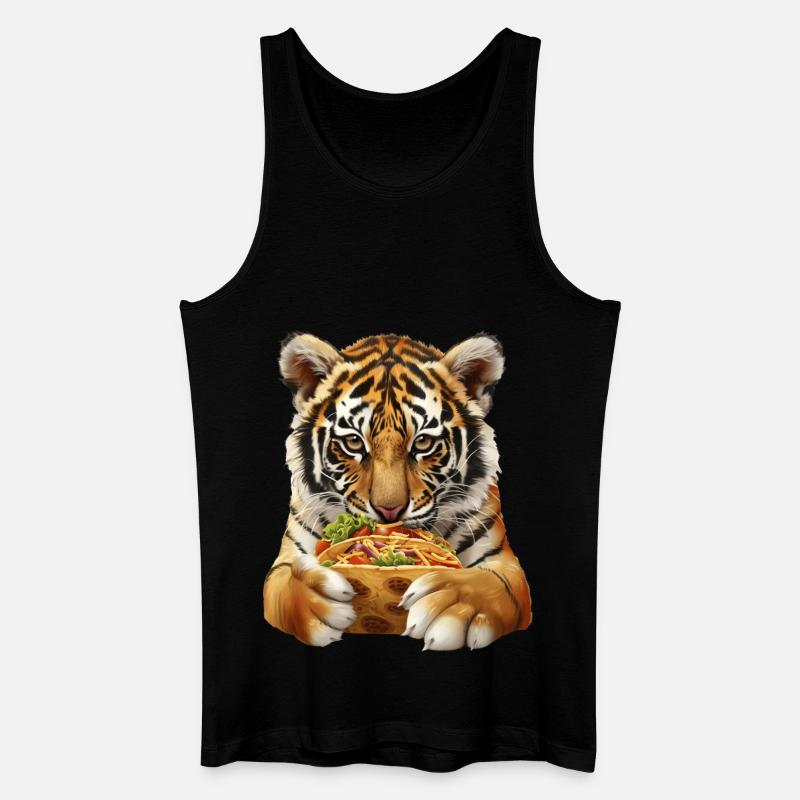 Tiger - Männer Bio Tank Top - Schwarz