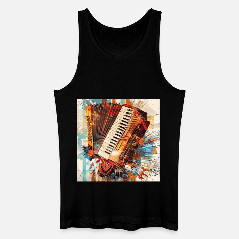 Akkordeon - Männer Bio Tank Top - Schwarz