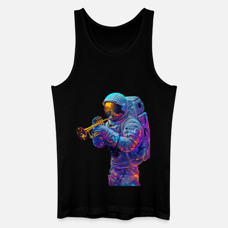 Astronaut Trompete - Männer Bio Tank Top - Schwarz