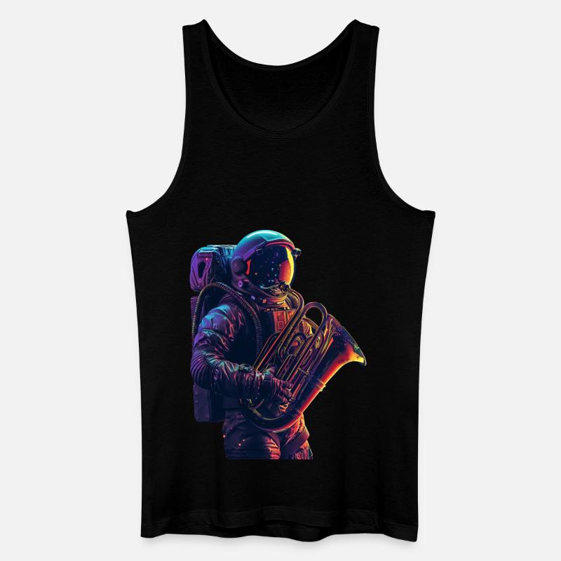 Astronaut Tuba - Männer Bio Tank Top - Schwarz