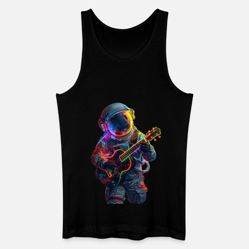 Astronauten Ukulele - Männer Bio Tank Top - Schwarz