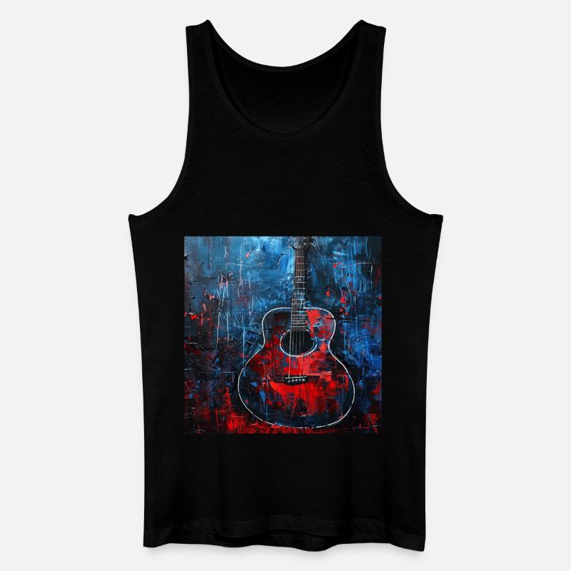 Gitarre - Männer Bio Tank Top - Schwarz
