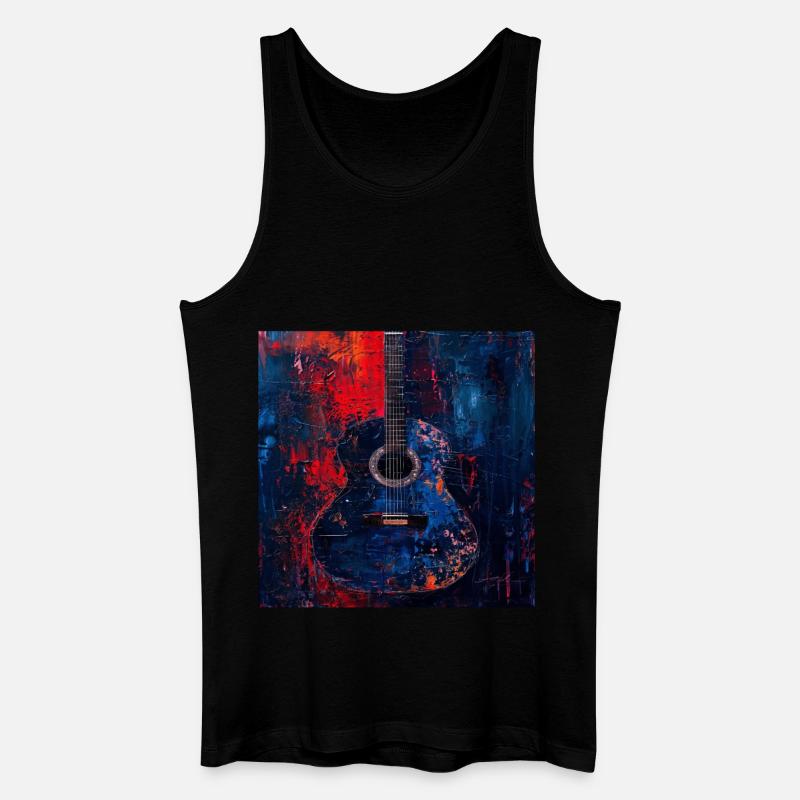 Gitarre - Männer Bio Tank Top - Schwarz
