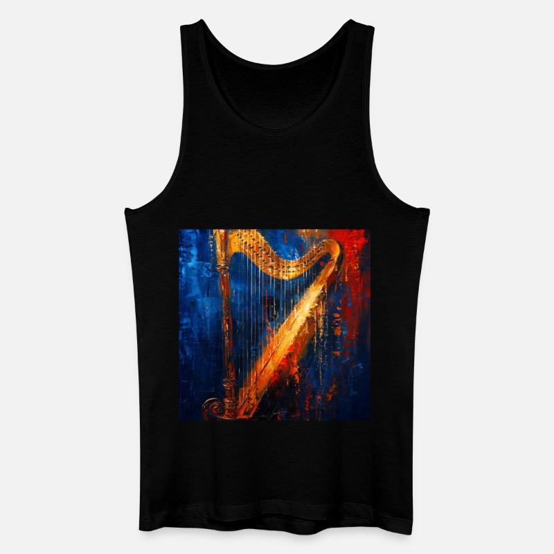 Harfe - Männer Bio Tank Top - Schwarz