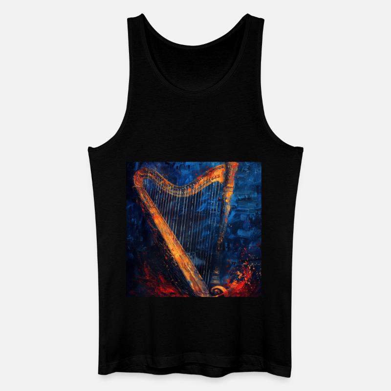 Harfe - Männer Bio Tank Top - Schwarz