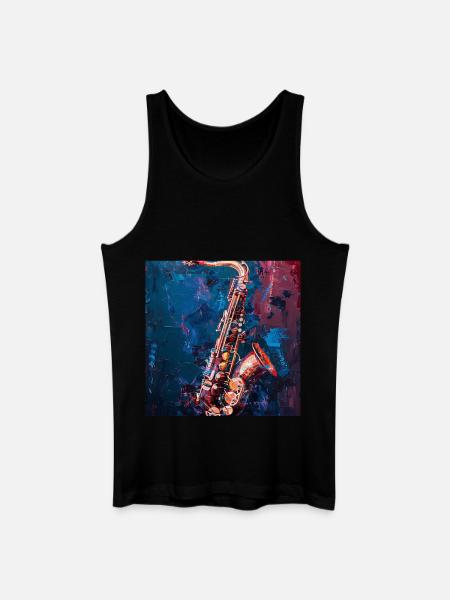 Saxophon - Männer Bio Tank Top - Schwarz