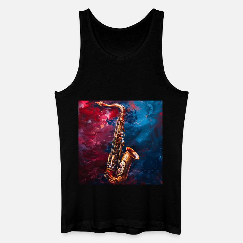 Saxophon - Männer Bio Tank Top - Schwarz