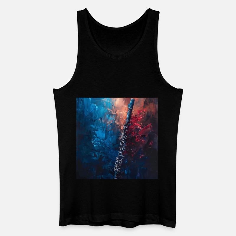 Flöte - Männer Bio Tank Top - Schwarz