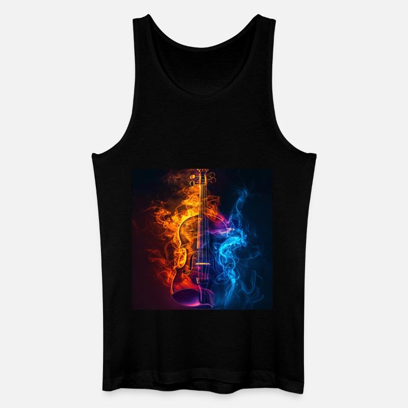 Violine - Männer Bio Tank Top - Schwarz
