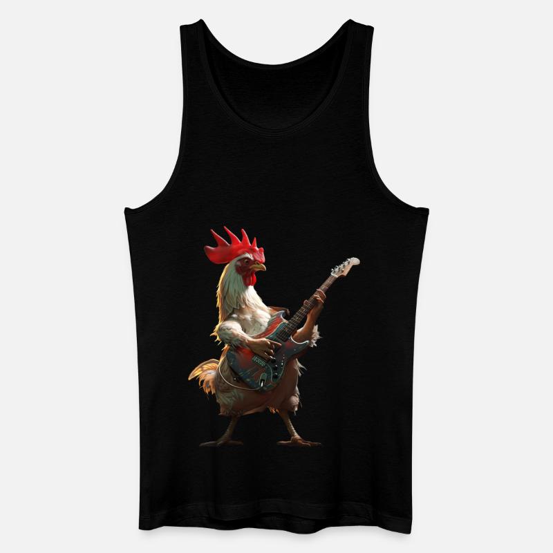 Hahn Gitarre - Männer Bio Tank Top - Schwarz