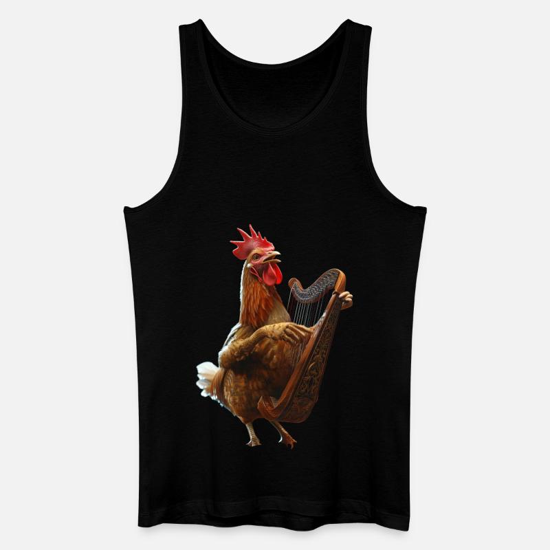 Hahn Harfe - Männer Bio Tank Top - Schwarz