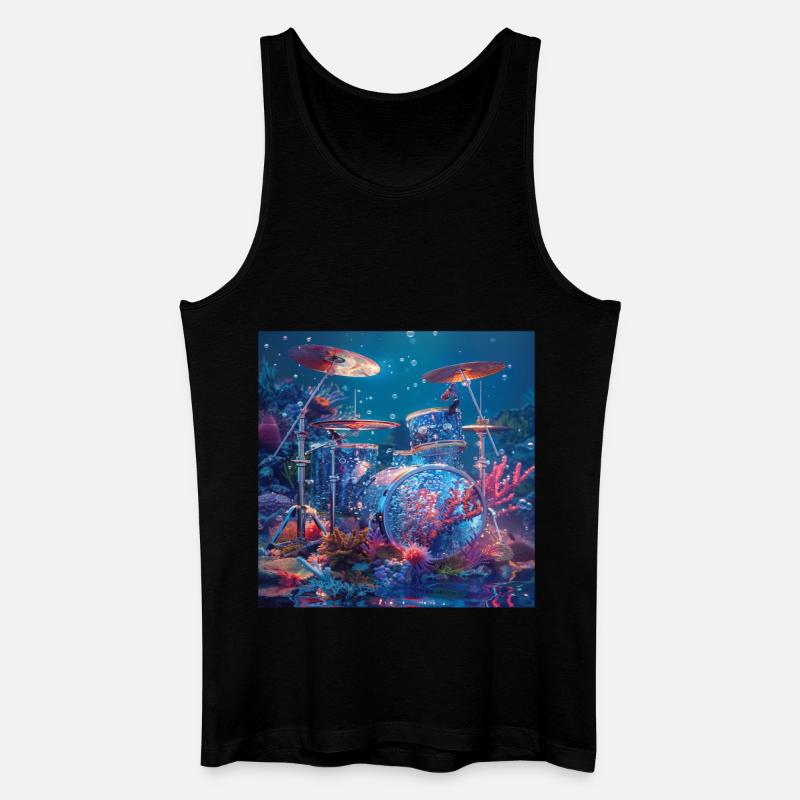 Schlagzeug - Männer Bio Tank Top - Schwarz