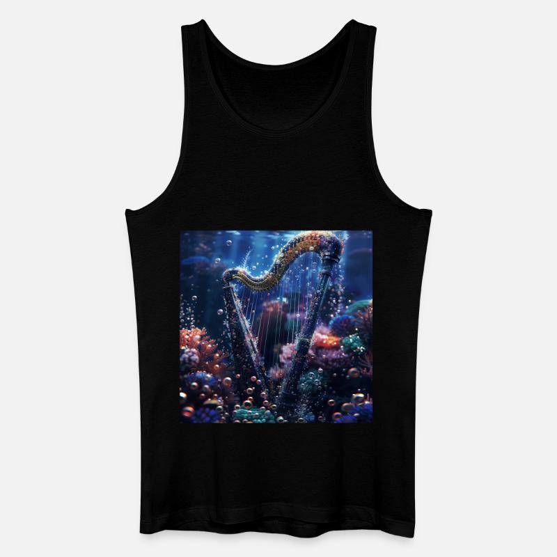 Harfe - Männer Bio Tank Top - Schwarz