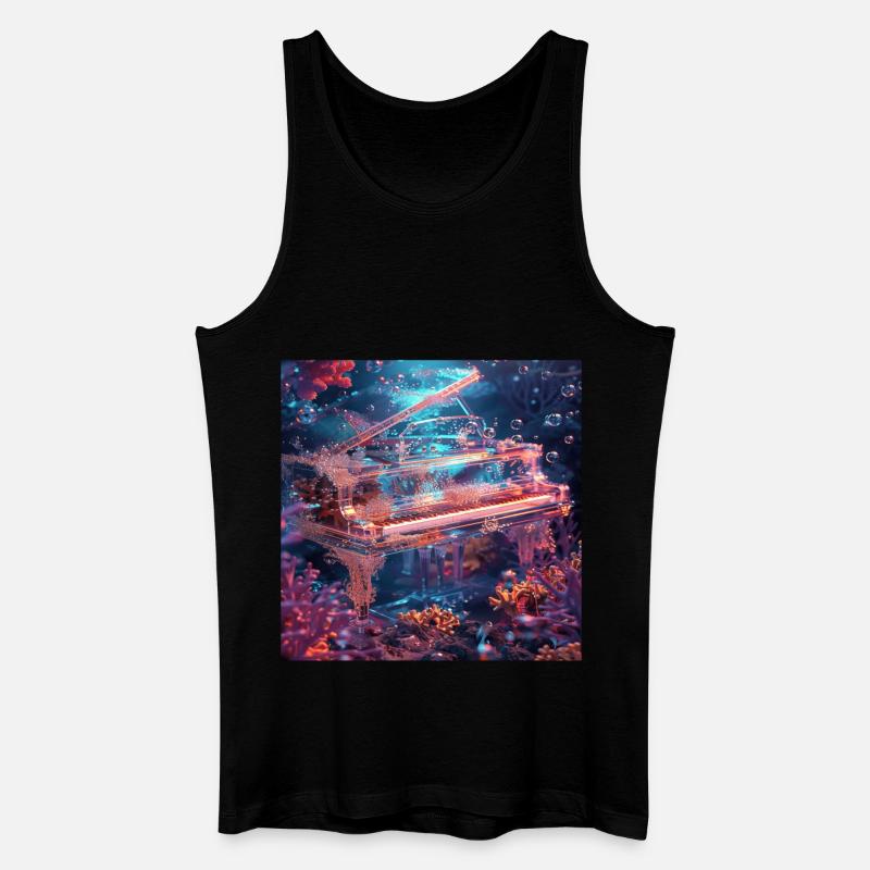 Klavier - Männer Bio Tank Top - Schwarz