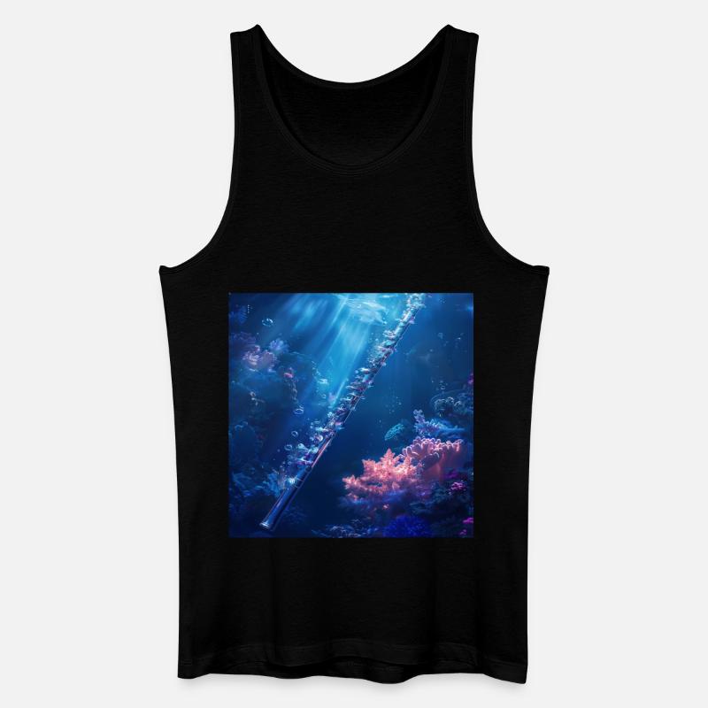 Querflöte - Männer Bio Tank Top - Schwarz