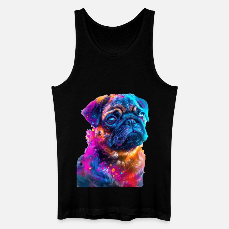 Mops - Männer Bio Tank Top - Schwarz