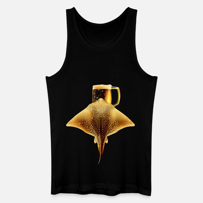 Stingray Bier - Männer Bio Tank Top - Schwarz