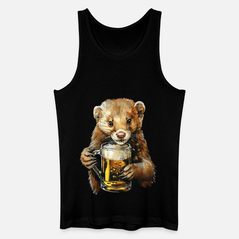 Wiesel Bier - Männer Bio Tank Top - Schwarz