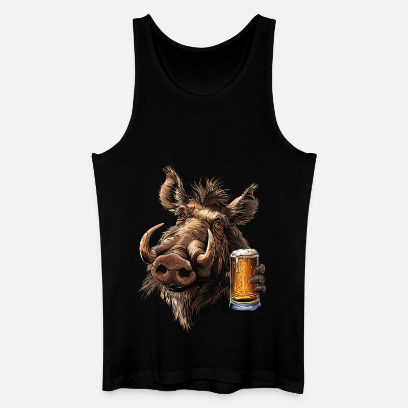 Warzenschwein Bier - Männer Bio Tank Top - Schwarz