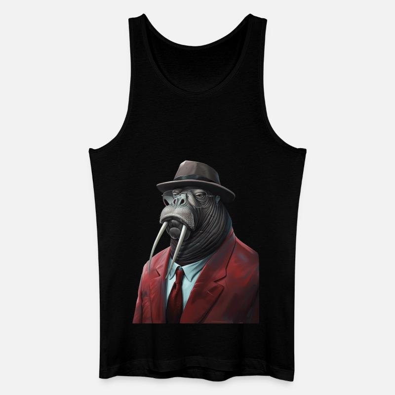 Walross - Männer Bio Tank Top - Schwarz