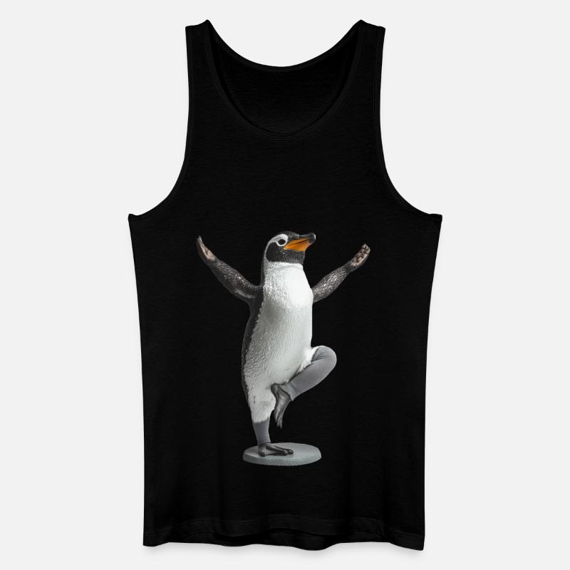 Pinguin - Männer Bio Tank Top - Schwarz