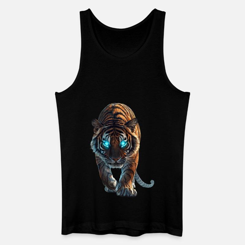 Tiger - Männer Bio Tank Top - Schwarz