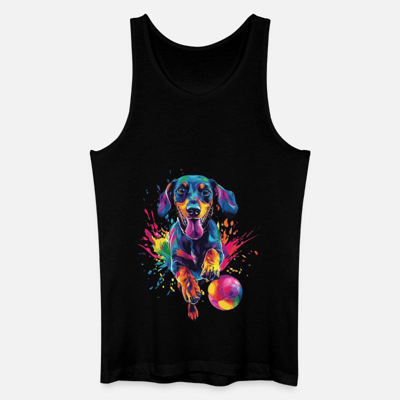 Dackel - Männer Bio Tank Top - Schwarz