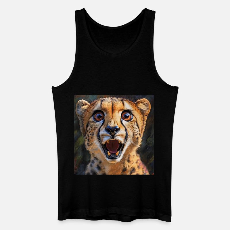 Gepard - Männer Bio Tank Top - Schwarz